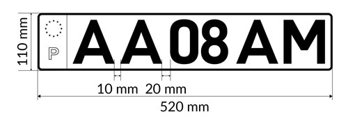 medidas das matrículas novas